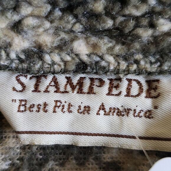 Stampede Khaki Green & Cream Sherpa Button Up Sweater - Picture 4 of 4